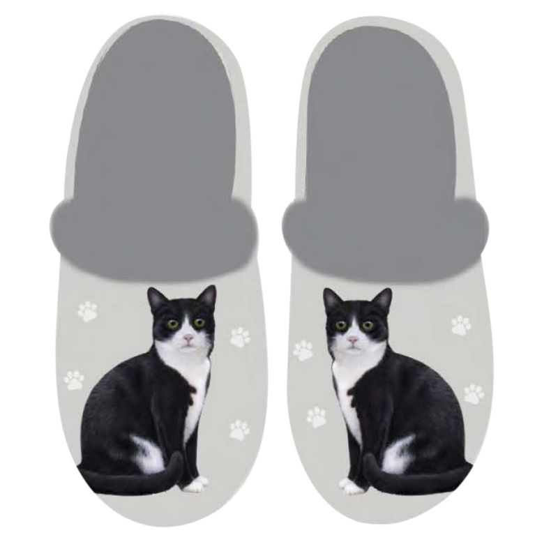 Black & White Cat Snuggs Slippers
